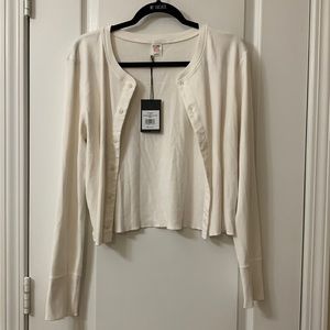 RE/DONE x Hanes NWT off-white button cardigan size L